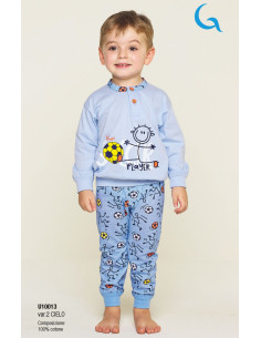 Pigiama da neonato manica lunga in jersey di cotone Gary U10013 2