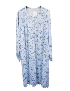 Camicia da notte donna a manica lunga in cotone Fiorenza Amadori Serena ML