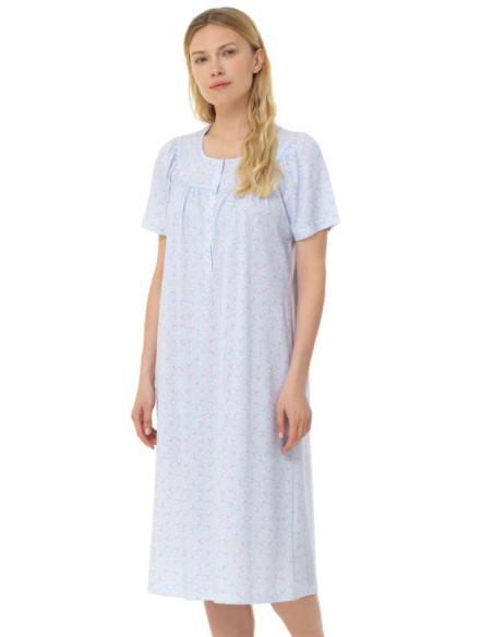 Woman's half sleeves cotton jersey nightdress Linclalor 74968 Woman's half sleeves cotton jersey nightdress Linclalor 74968