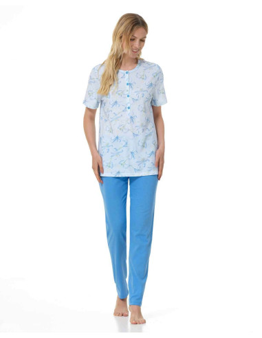 Women's short sleeves cotton jersey pajamas Linclalor 75093
