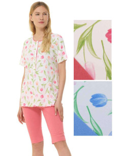 Women's short cotton jersey pajamas Linclalor 75050