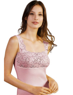 Women's cotton modal vest with lace band Esse Speroni 1706