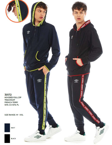 Men's spring tracksuit in brushed cotton with zip Umbro 30172