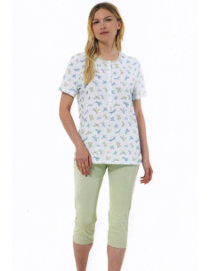 Pigiama donna a manica corta in jersey di cotone Linclalor 74991