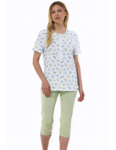 Pigiama donna a manica corta in jersey di cotone Linclalor 74991