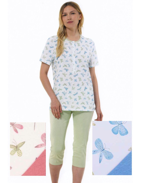 Women's cotton jersey short pajamas Linclalor 74991