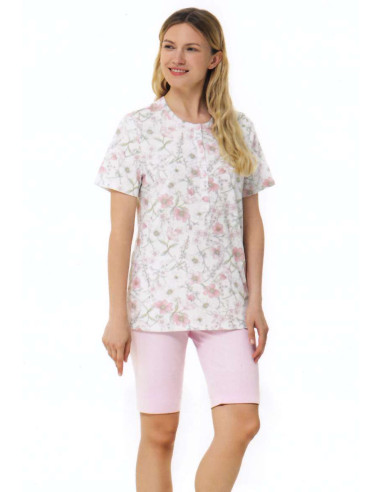 Women's short cotton jersey pajamas Linclalor 74980