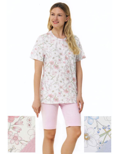 Women's short cotton jersey pajamas Linclalor 74980 Women's short cotton jersey pajamas Linclalor 74980