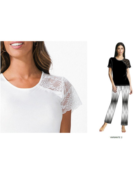 Women's silky satin and lace pajamas Intimami ID1178 Women's silky satin and lace pajamas Intimami ID1178