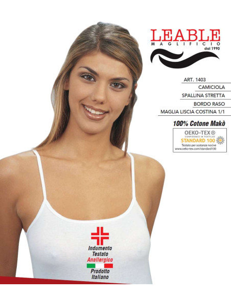 Women's cotton jersey thin straps camisole Leable 1403 Women's cotton jersey thin straps camisole Leable 1403