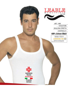 Gruppo 3 canottiere uomo in cotone a costine Leable 1480 2