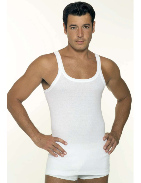 Confection 3 ribbed cotton vest Leable 1480