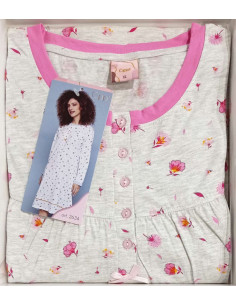 Women's long-sleeved calibrated cotton jersey nightgown Cippi 2634C