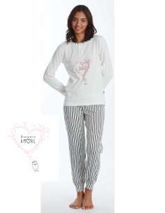 Women's long sleeves cotton jersey pajamas Crazy Farm 15917