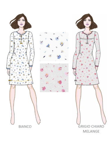 Camicia da notte calibrata a manica lunga in jersey di cotone Cippi 2634C Camicia da notte calibrata a manica lunga in jersey di cotone Cippi 2634C