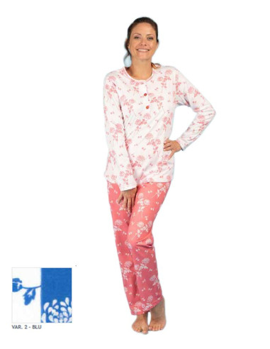 Women's long sleeves cotton jersey pajamas Silvia 44008
