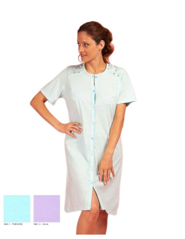 Camicia da notte clinica a manica corta in jersey di cotone Silvia 44338