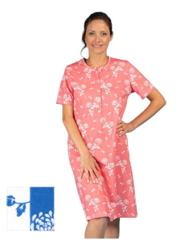 Camicia da notte manica corta donna in cotone Silvia 44308