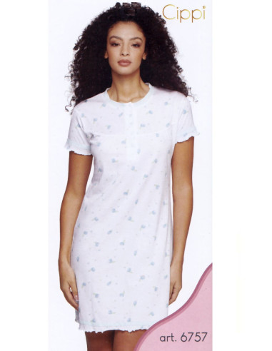 Women's short-sleeved nightgown in cotton jersey Cippi 6757