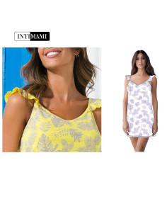 Wide-shoulder cotton jersey dress Intimami ID1164 2