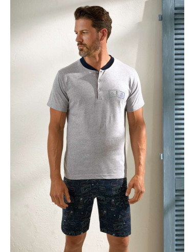 Men's cotton jersey short pajamas Enrico Coveri EP1148
