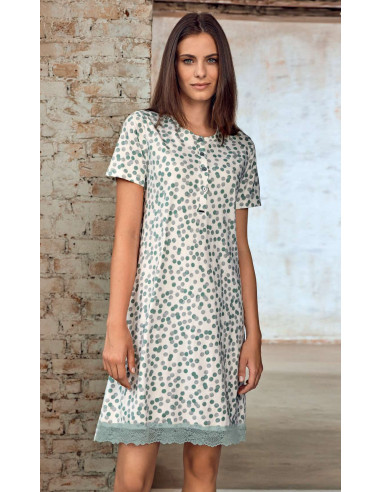 Camicia da notte donna a manica corta in jersey di cotone Lormar Woman WOM631900