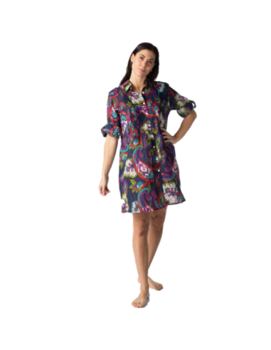 Abito donna a manica 3/4 in cotone fantasia Marila 5830