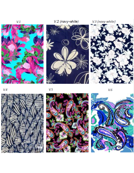 Abito donna a manica corta scollo a v in viscosa fantasia Marila Diletta