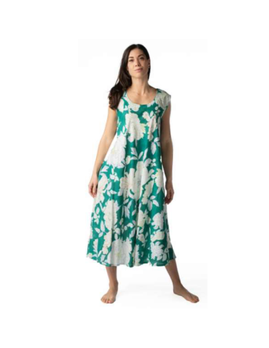 Abito donna spalla larga in viscosa fantasia Marila KF1742