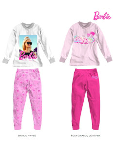 Pigiama da bambina a manica lunga in jersey di cotone Barbie BA50C6078 2