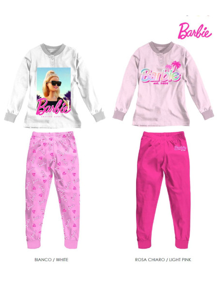 Girl's long sleeves cotton jersey pajamas Barbie BA50C6078 Girl's long sleeves cotton jersey pajamas Barbie BA50C6078