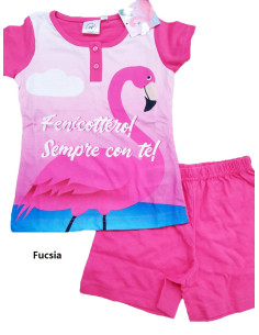 Girl's cotton jersey short pajamas Flamingo FLA 1791