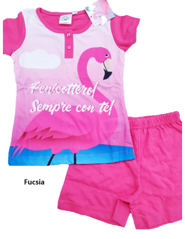 Girl's cotton jersey short pajamas Flamingo FLA 1791