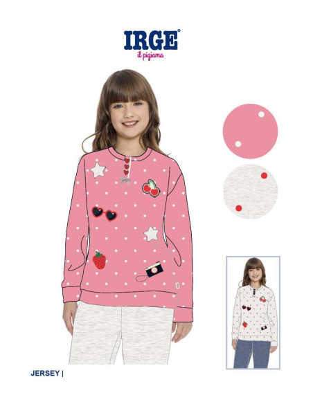 Pigiama da bambina in jersey di cotone Irge IK92