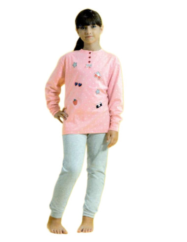 Pigiama da bambina in jersey di cotone Irge IK92