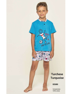 Pigiama corto da bambino in jersey di cotone Gary U25080-35080 2