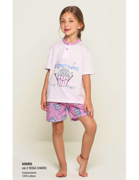 Girl's cotton jersey short pajamas Gary U25055-35055 Girl's cotton jersey short pajamas Gary U25055-35055
