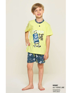 Pigiama corto da bambino in jersey di cotone Gary U25087-35087