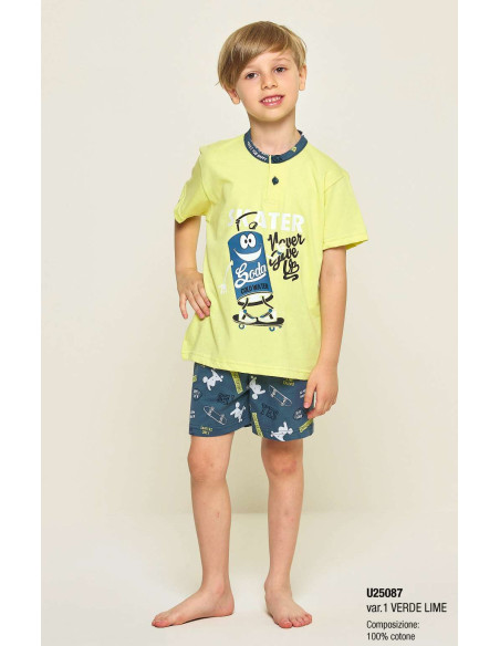 Boy's short cotton jersey pajamas Gary U25087-35087 Boy's short cotton jersey pajamas Gary U25087-35087