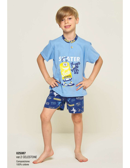 Pigiama corto da bambino in jersey di cotone Gary U25087-35087 Pigiama corto da bambino in jersey di cotone Gary U25087-35087