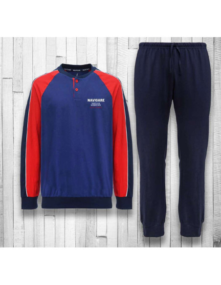 Men's long sleeves cotton jersey pajamas Navigare 141617 Men's long sleeves cotton jersey pajamas Navigare 141617