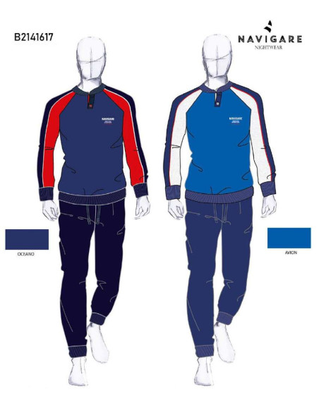 Men's long sleeves cotton jersey pajamas Navigare 141617 Men's long sleeves cotton jersey pajamas Navigare 141617