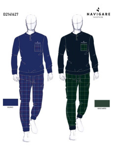 Men's long sleeves cotton jersey pajamas Navigare 141627 2