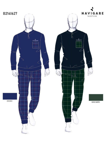 Men's long sleeves cotton jersey pajamas Navigare 141627 Men's long sleeves cotton jersey pajamas Navigare 141627
