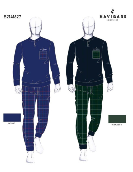 Men's long sleeves cotton jersey pajamas Navigare 141627 Men's long sleeves cotton jersey pajamas Navigare 141627