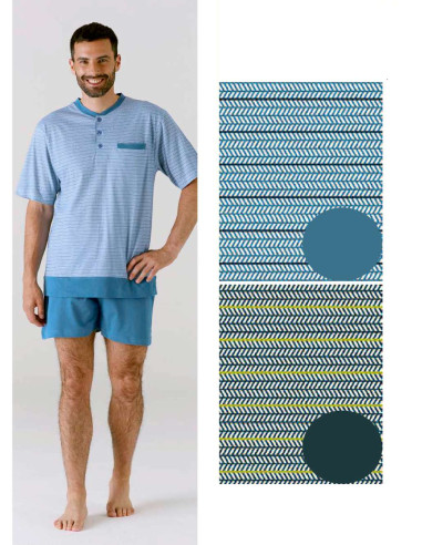 Men's short cotton jersey pajamas Karelpiu' KC6201