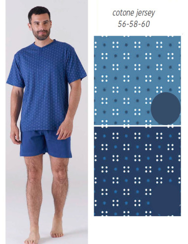 Pigiama uomo CALIBRATO corto in jersey di cotone Karelpiu' KC6175