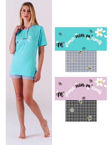 Woman short sleeves cotton pajamas Karelpiu' KC6123