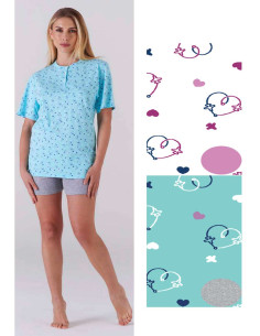 Woman short sleeves cotton pajamas Karelpiu' KC6075