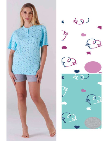 Woman short sleeves cotton pajamas Karelpiu' KC6075